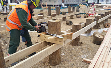 TTT Deep Pile Foundations being installed for a new swimming pool facility.