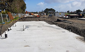 TTT Deep Pile Foundations being installed for a new swimming pool facility.