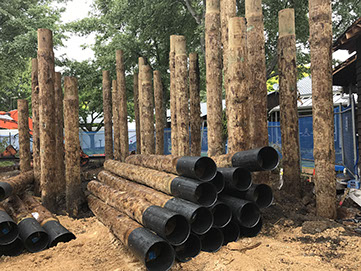 TTT Deep Pile Foundations being installed for a new swimming pool facility.