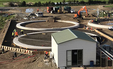 TTT Deep Pile Foundations being installed for a new swimming pool facility.